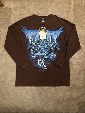 Y2K MP Sportswear Give Me Face Long Sleeve Urban Samurai Gaming T-Shirt XL 2007